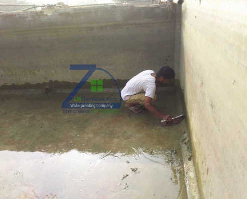 Over Head Water Tank Leakage Treatment done at Korangi