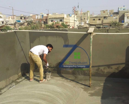 Over Head Water Tank Leakage Treatment at Korangi