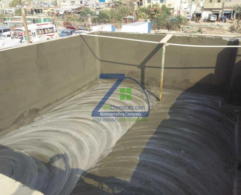 Over Head Water Tank Leakage Treatment at Korangi