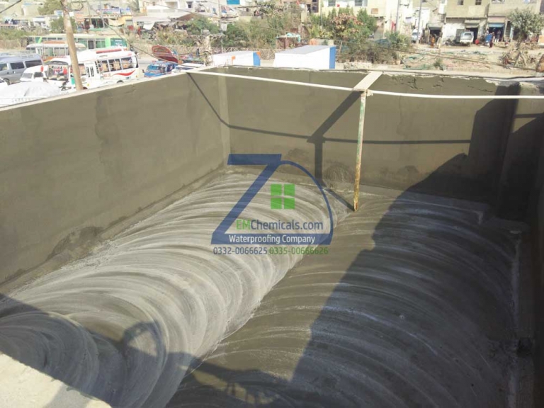 Over Head Water Tank Leakage Treatment done at Korangi