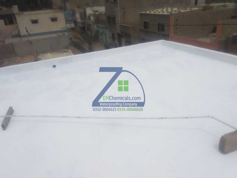 Elestomeric Roof Heat and Waterproofing at Lucknow CHS, Korangi