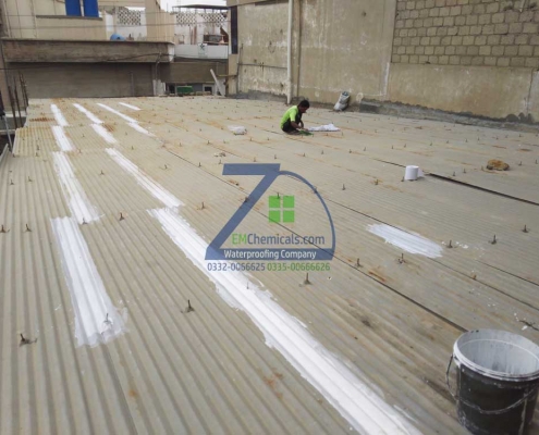 Galvanized Iron (G.I) Sheets Roof Heat and Waterproofing at New Karachi Industrial Area