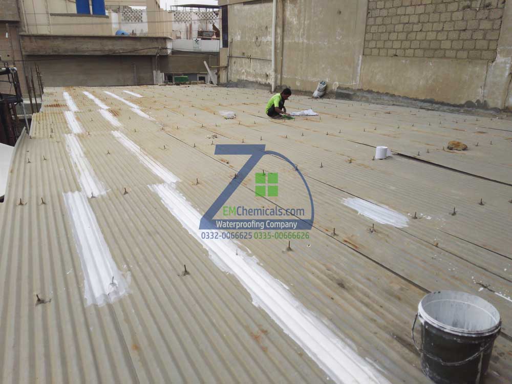 Galvanized Iron (G.I) Sheets Roof Heat and Waterproofing at New Karachi Industrial Area