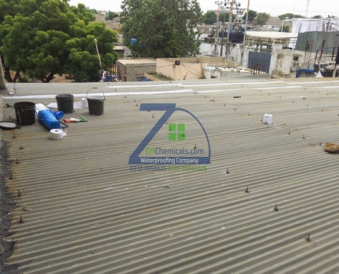 Galvanized Iron (G.I) Sheets Roof Heat and Waterproofing at New Karachi Industrial Area