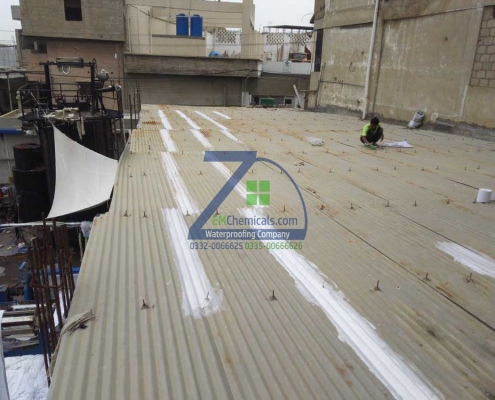 Galvanized Iron (G.I) Sheets Roof Heat and Waterproofing at New Karachi Industrial Area