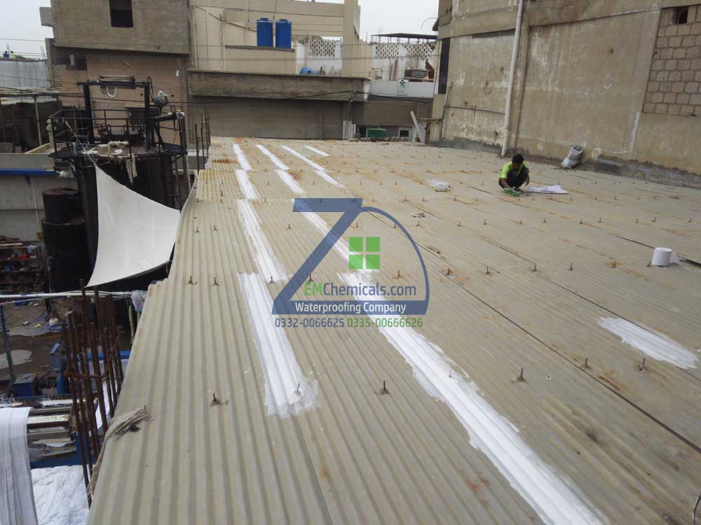 Galvanized Iron (G.I) Sheets Roof Heat and Waterproofing at New Karachi Industrial Area