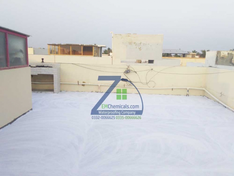 Roof Heat and Leakage Waterproofing Treatment Done near Sea View Clifton, Karachi