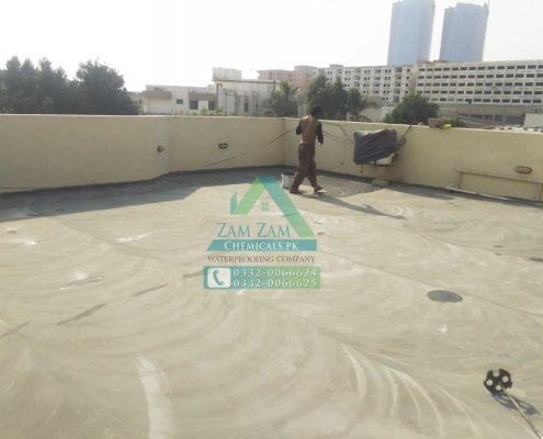 Roof Heat and Leakage Waterproofing Treatment Done near Sea View Clifton, Karachi