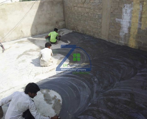 Roof Heat and Waterproofing Treatment with Membrane done at Gulistan-e-Jauher