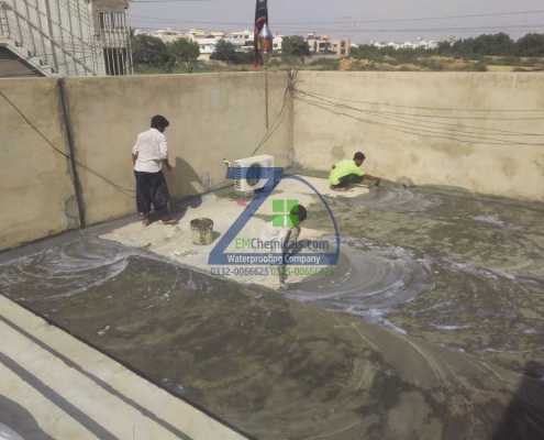 Roof Heat and Waterproofing Treatment with Membrane done at Gulistan-e-Jauher