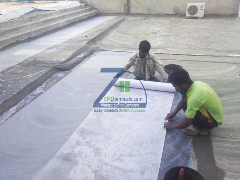 Roof Heat and Waterproofing Treatment with Membrane done at Gulistan-e-Jauher