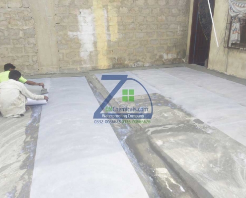 Roof Heat and Waterproofing Treatment with Membrane done at Gulistan-e-Jauher