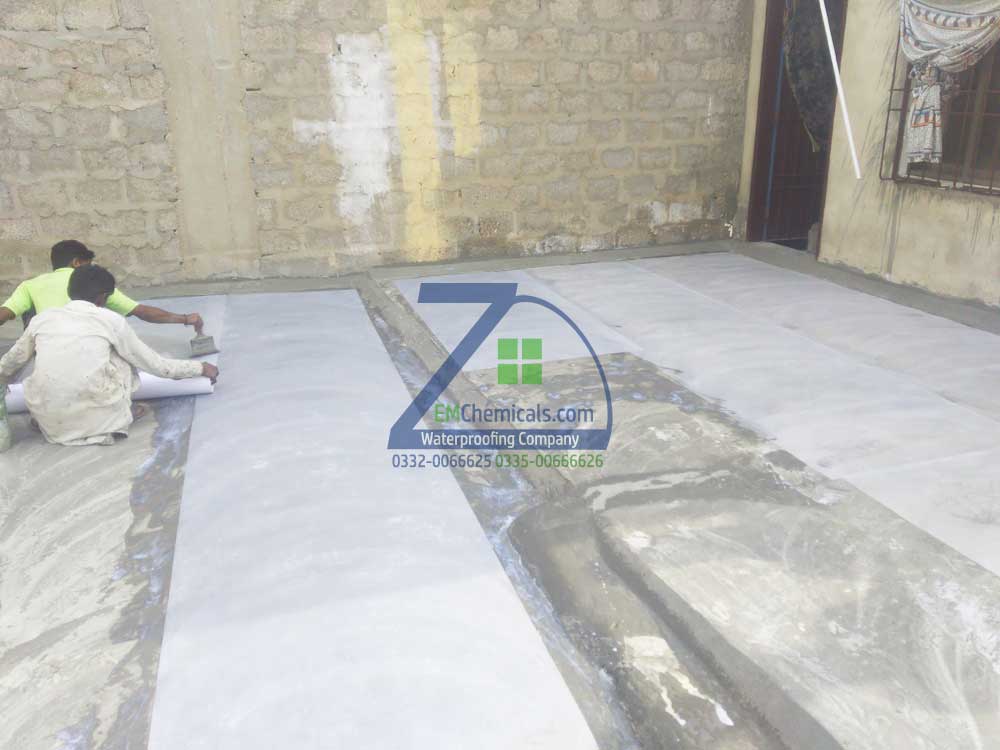 Roof Heat and Waterproofing Treatment with Membrane done at Gulistan-e-Jauher