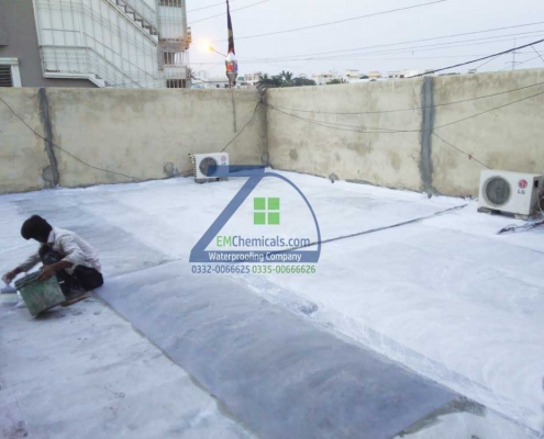 Roof Heat and Waterproofing Treatment with Membrane done at Gulistan-e-Jauher