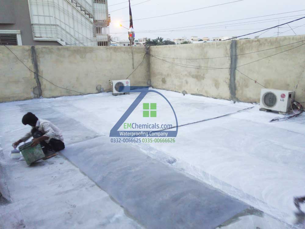 Roof Heat and Waterproofing Treatment with Membrane done at Gulistan-e-Jauher