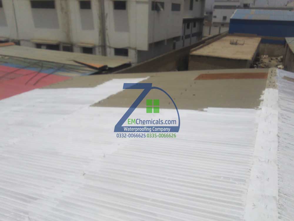 Galvanized Iron G.I. Sheets Heat and Waterproofing done at Pakistan Rice Complex