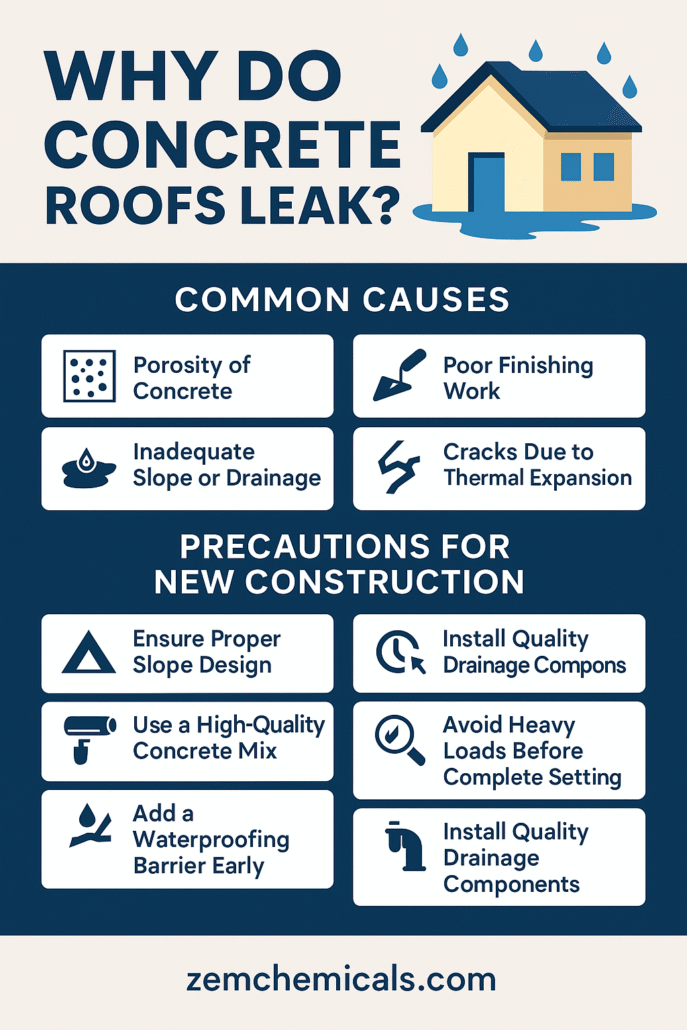 Why Do Concrete Roofs Leak? Key Causes and Precautions Before Finishing New Roof Construction