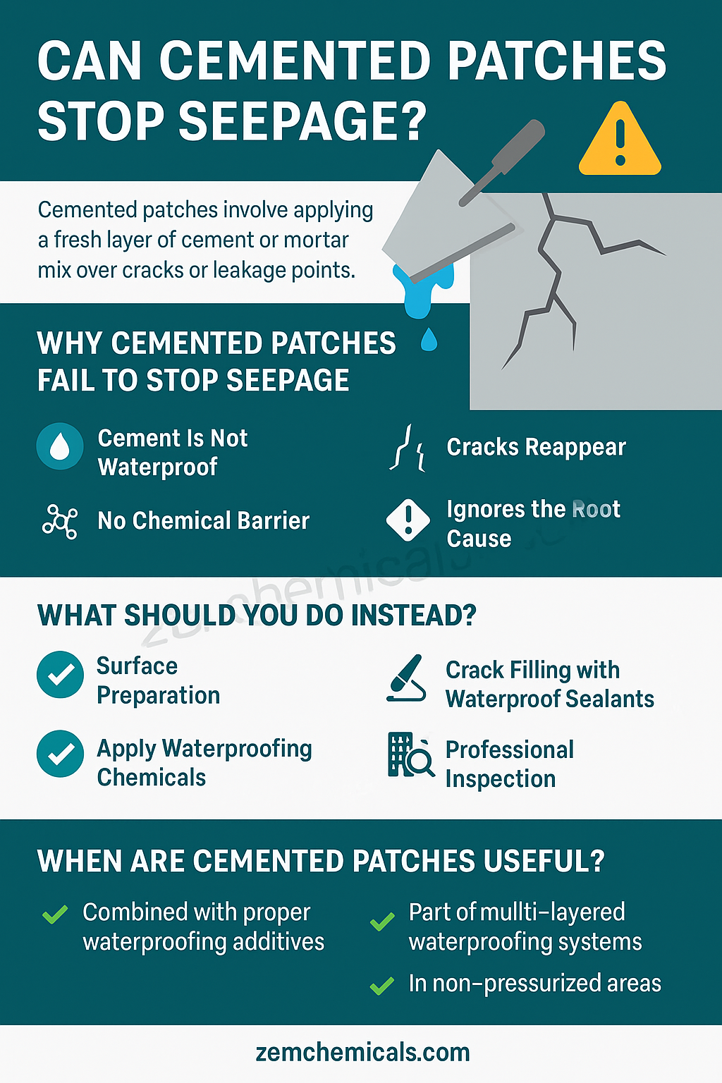 Can Cemented Patches Stop Seepage? The Truth Every Homeowner Should Know